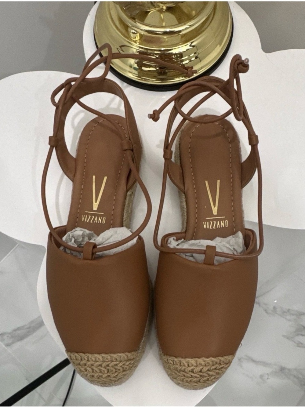 Vizzano Tan Espadrille Lace-Up Flats